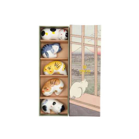 Chopstickhouder giftset Lucky Cat 5pc