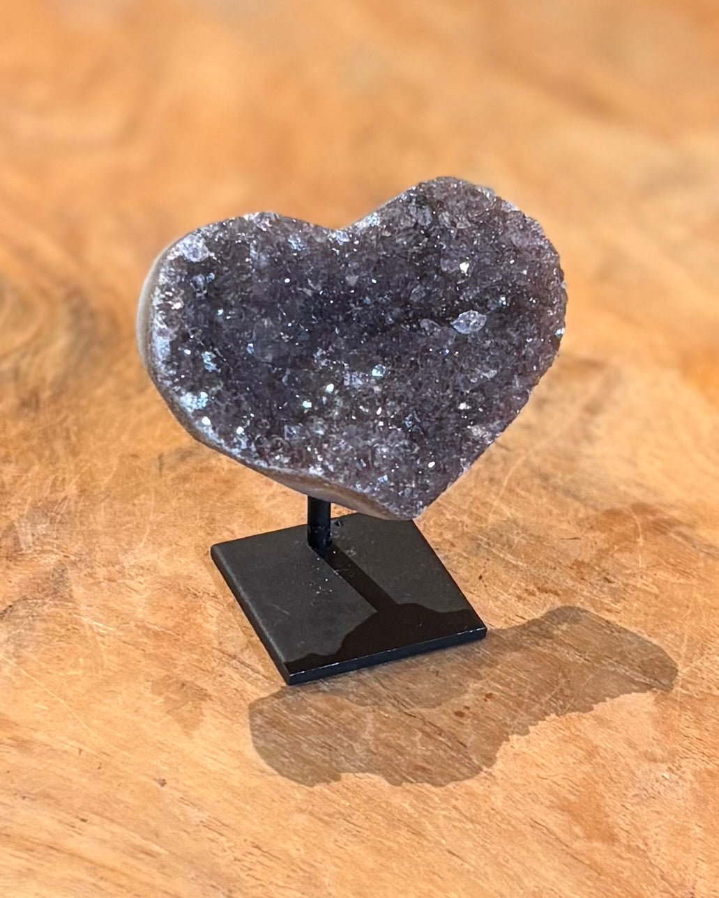Druzy Amethist hartje op standaard