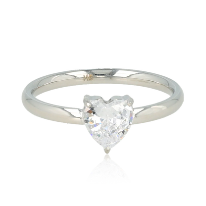 Hartjes ring van Zirkonia zilver