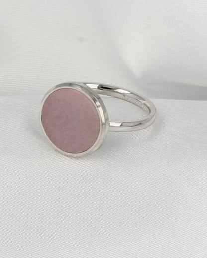 Rhodoniet ring rond zilver