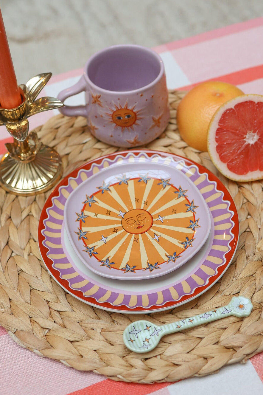 Serveerbord lila zon met sterren