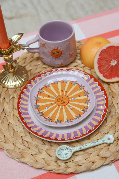 Serveerbord lila zon met sterren
