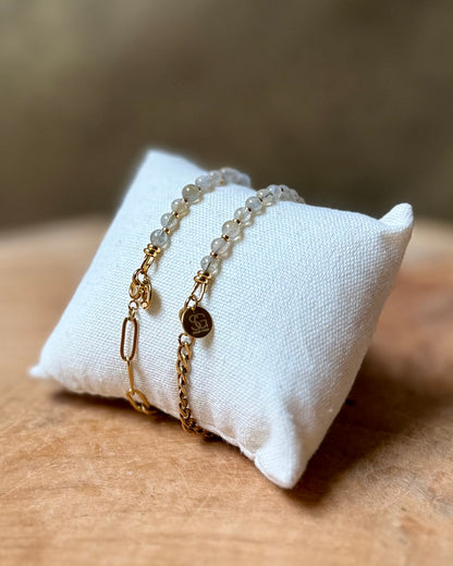 Edelsteen tussenstuk 4 mm armband Solid Gold