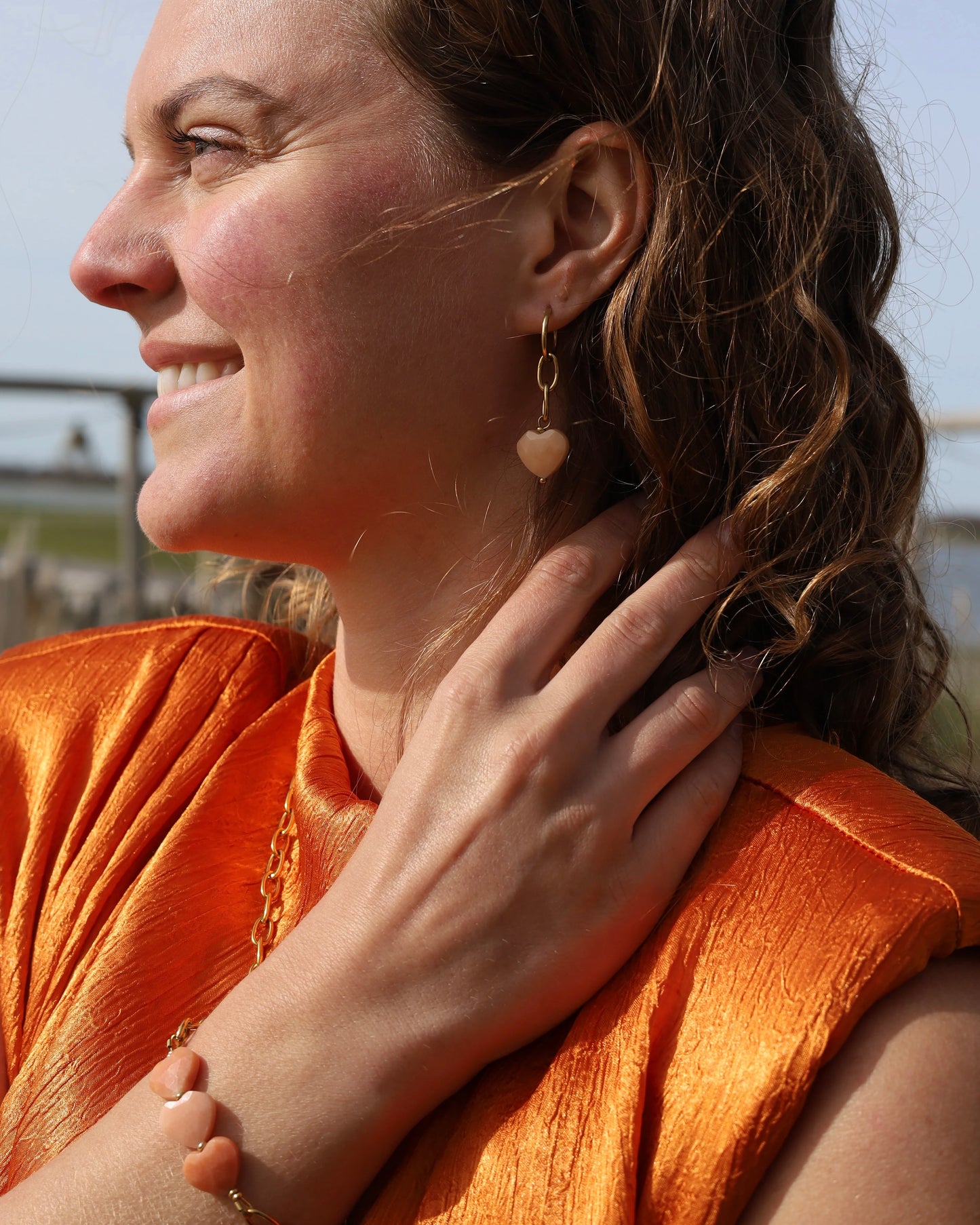 Sieradenset Oranje Aventurijn