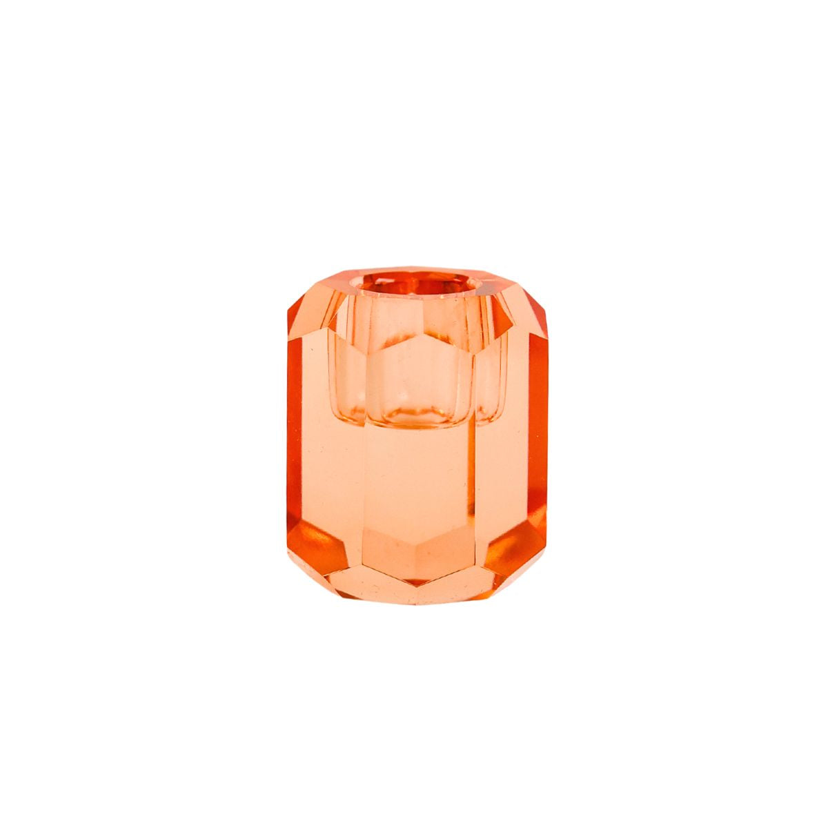 Candle Holder Glass Orange