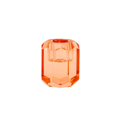 Candle Holder Glass Orange