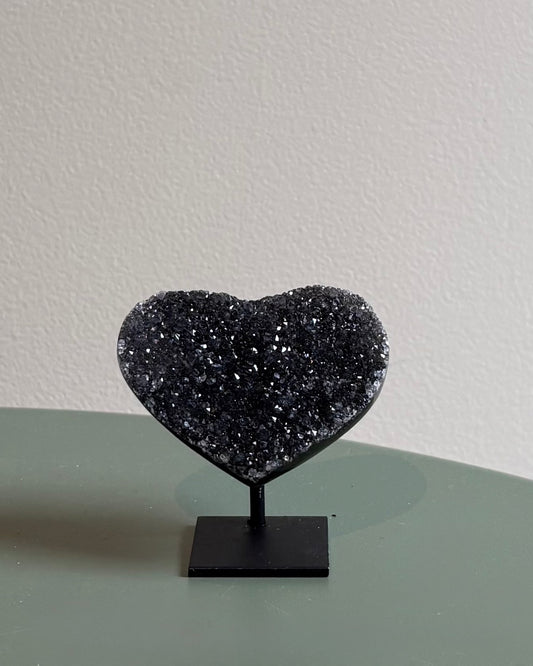 Druzy Amethist hartje op standaard