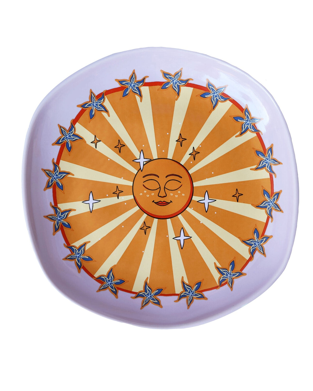 Serveerbord lila zon met sterren