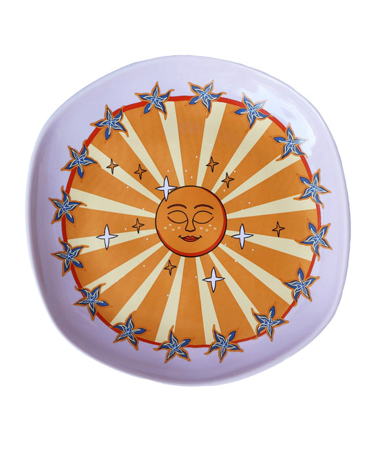 Serveerbord lila zon met sterren