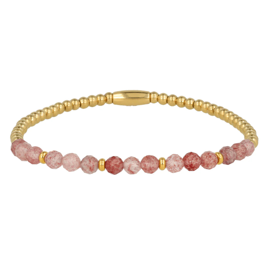 Aardbeienkwarts armband facet