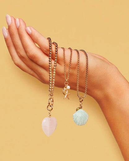 Amazoniet schelp ketting