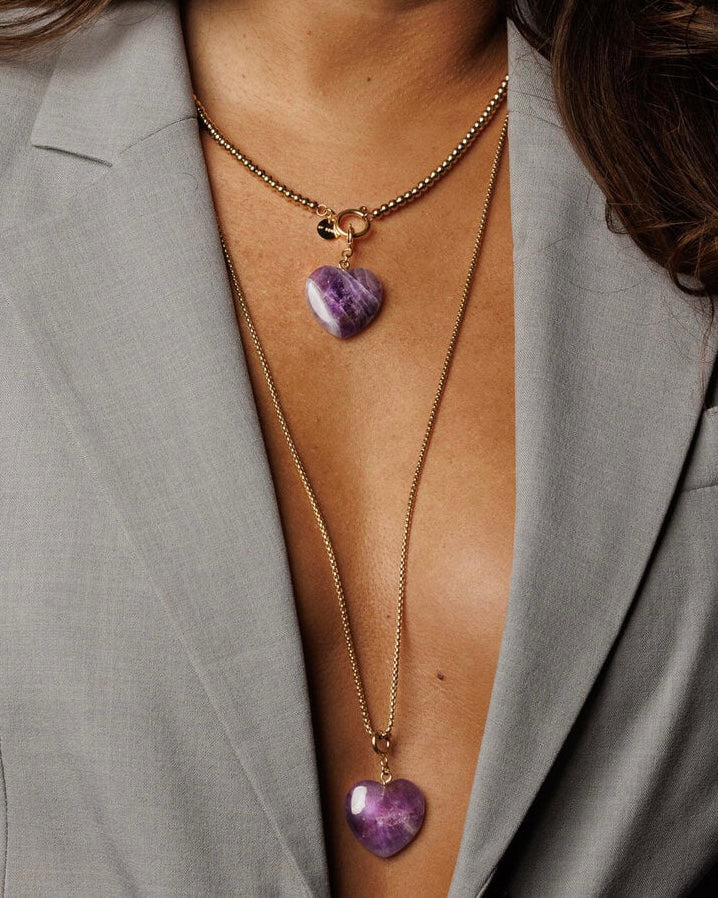Amethist lange box ketting