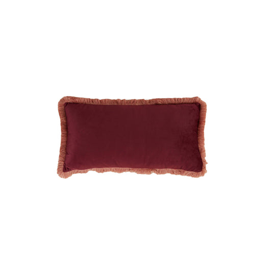 Kussen Liena Velvet rechthoek Burgundy Light Pink