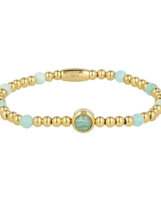 Gouden armband met Amazoniet edelsteen