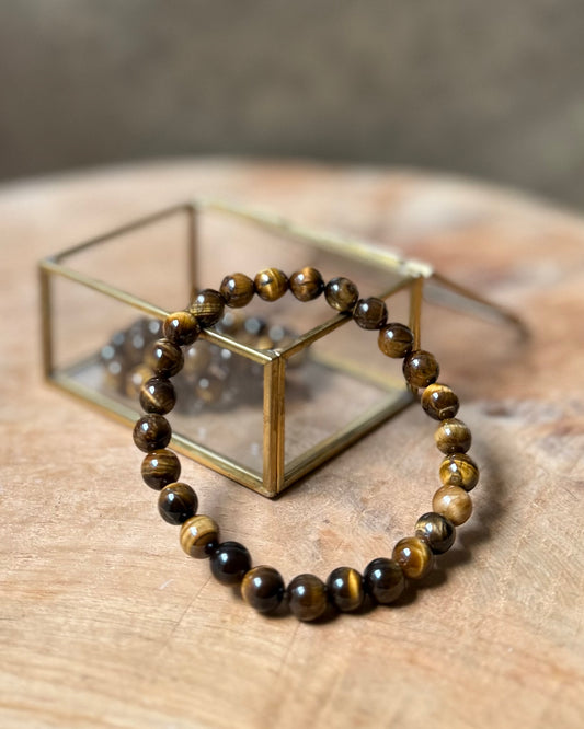 Tijgeroog heren kralenarmband 8 mm
