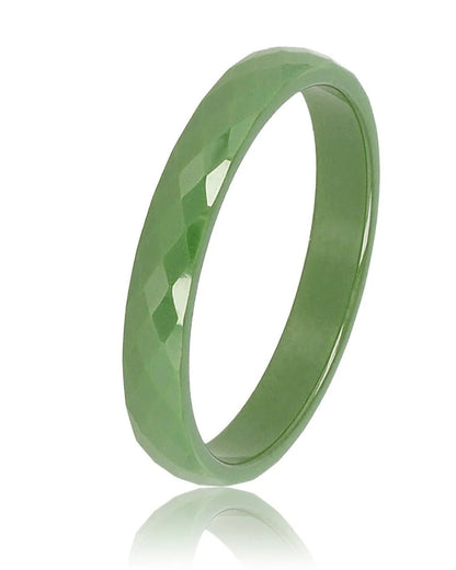 Keramiek ring facet geslepen Groen