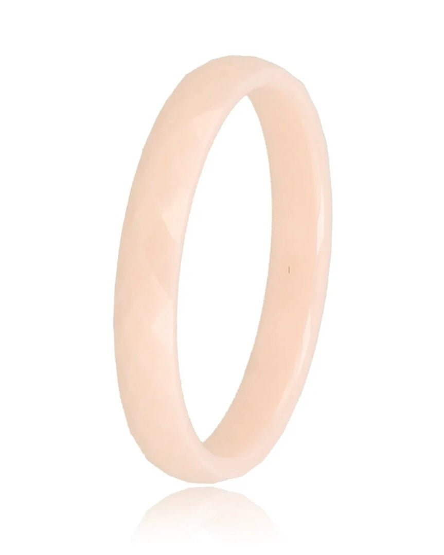 Keramiek ring facet geslepen Peach