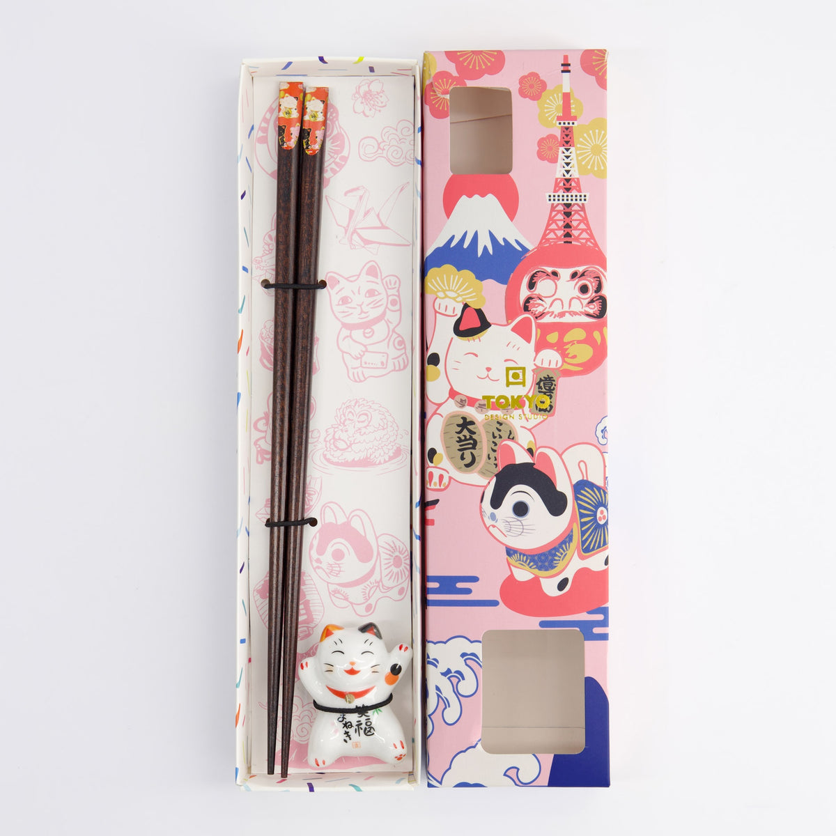 Tokyo Design Studio Chopstick giftset en houder Lucky Cat diverse varianten
