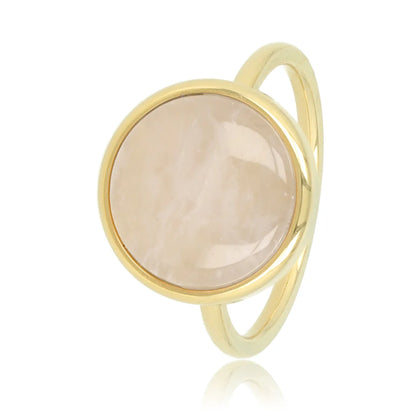 Rozekwarts ring rond goud
